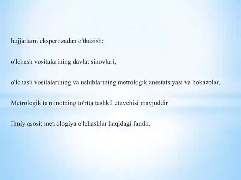 Kimyo va oziq-ovqat sanoatini tarmoqlarda metrologik ta'minoti 4