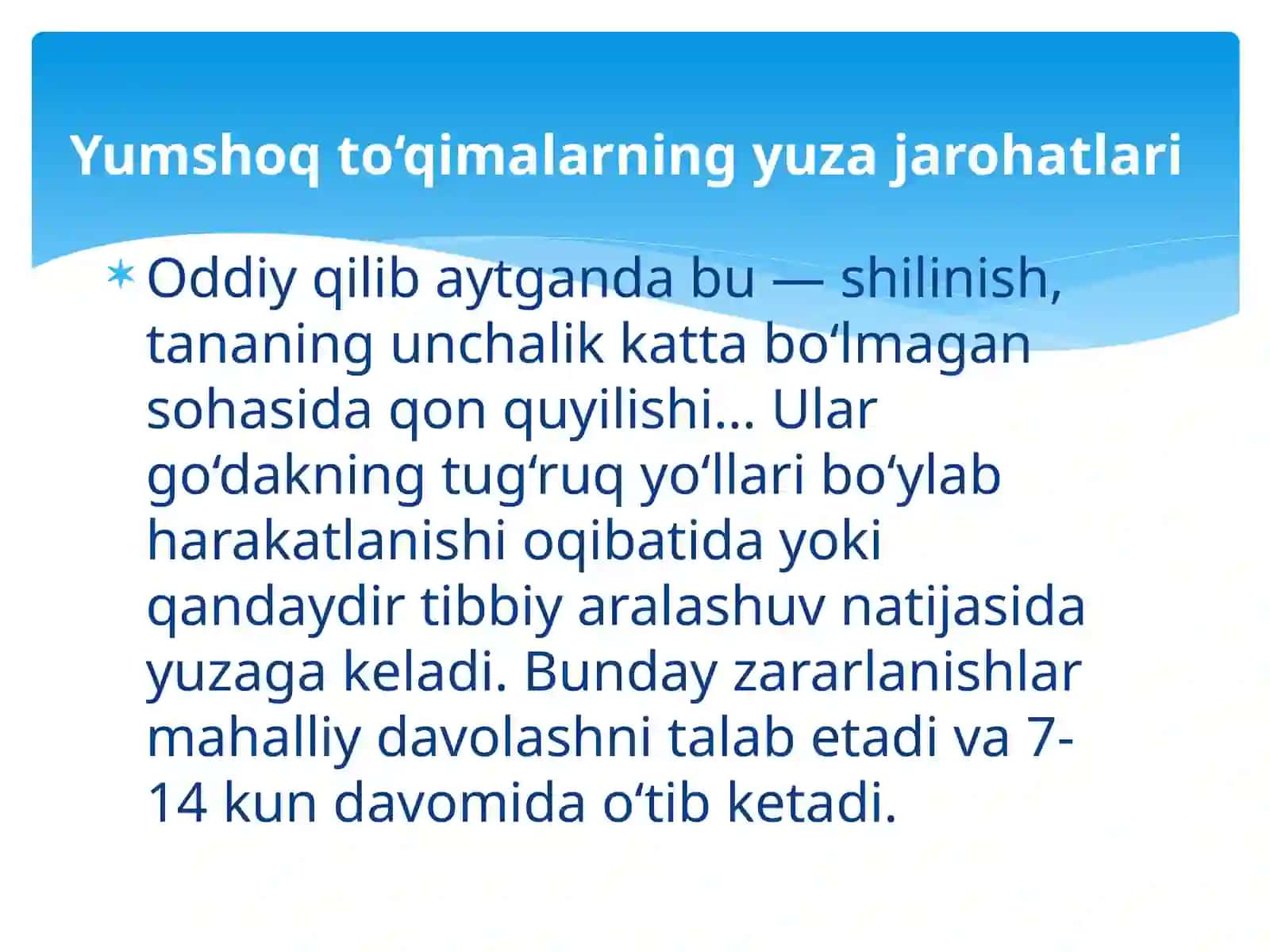 TUG’RUQ JAROHATLARI – TURLARI VA OLDINI OLISH USULLARI 4