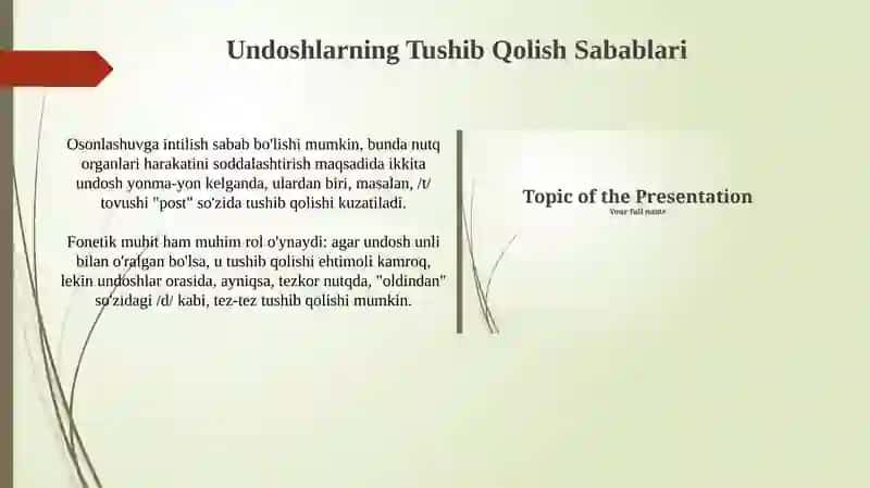 Talaffuzda Tushib Qoladigan Undoshlar 4
