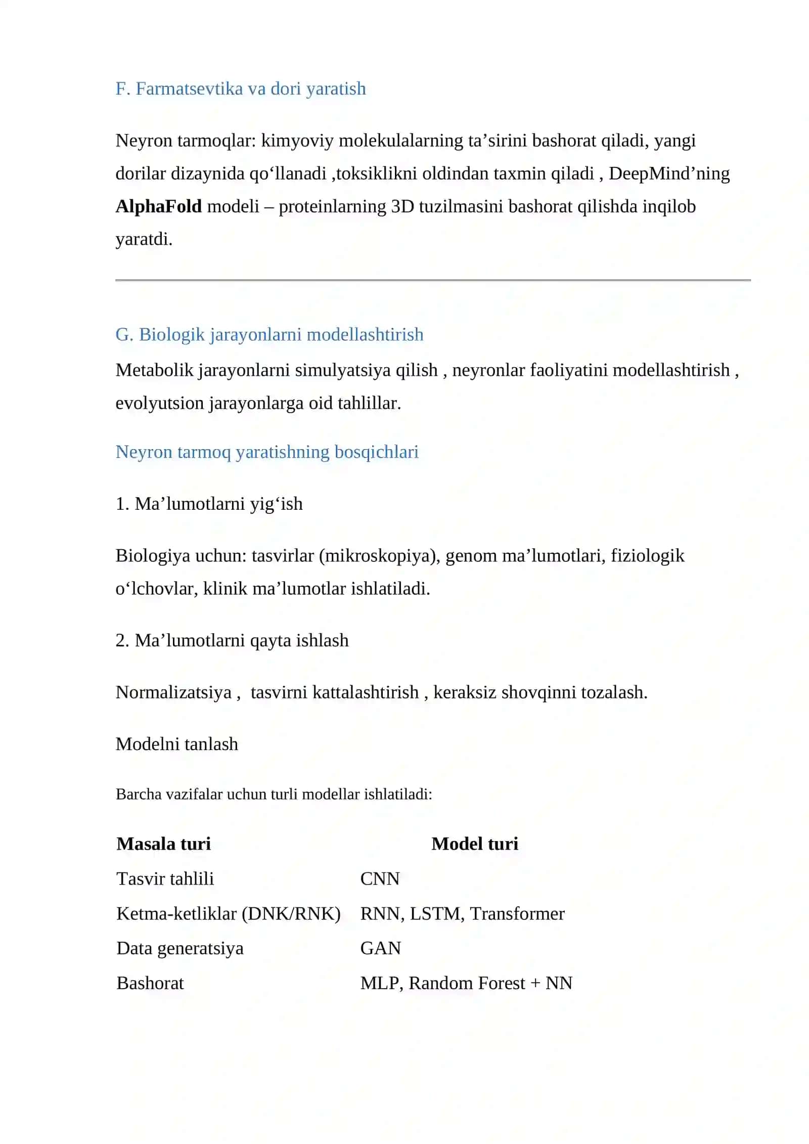 Neyron tarmoqlar 4
