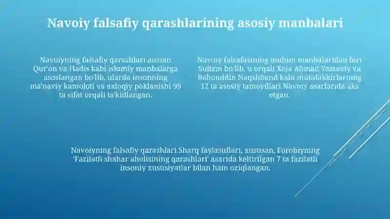 Alisher Navoiyning falsafa ilmiga qoʻshgan hissasi 4