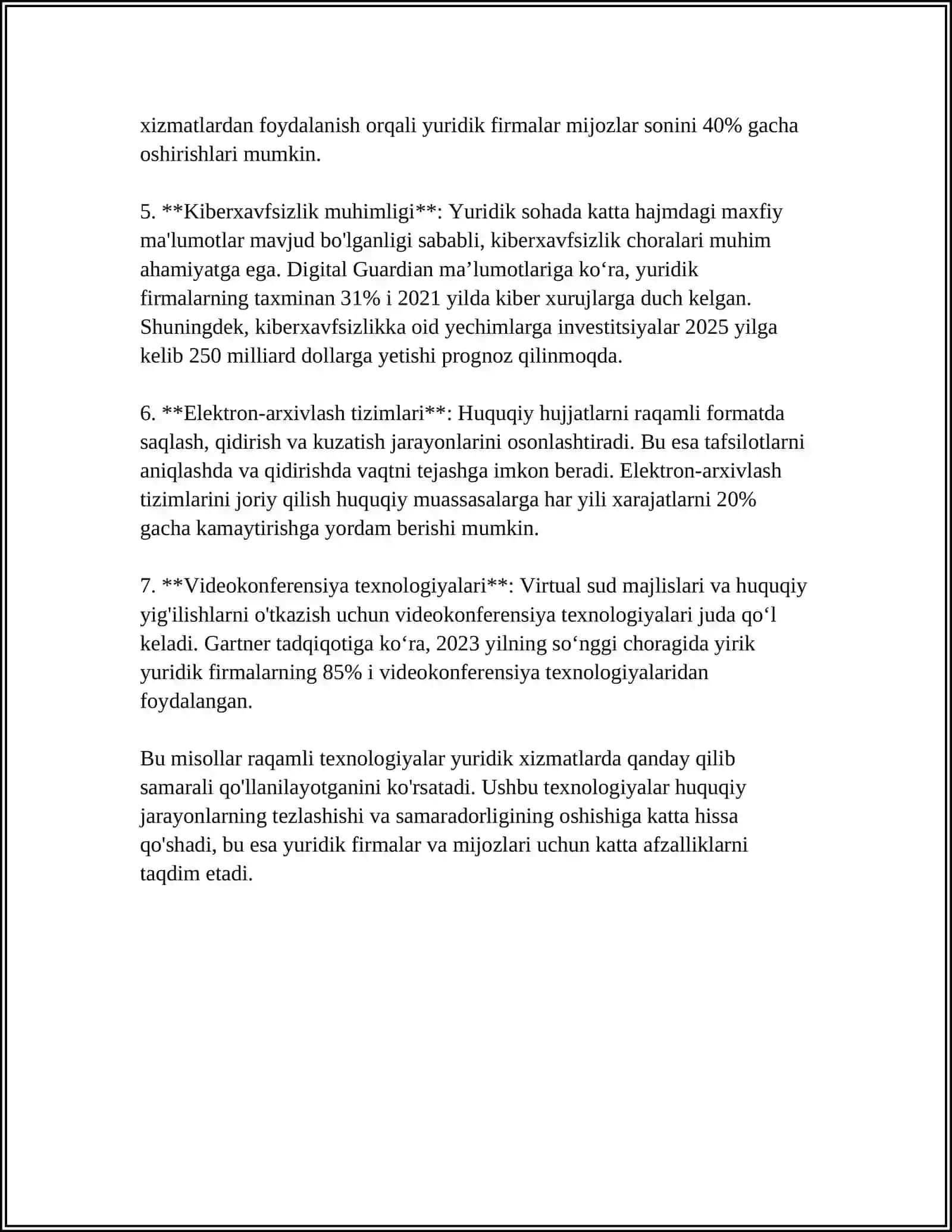 YURIDIK XIZMATLAR SOHASIDA RAQAMLI TRANSFORMATSIYANING KASBIY ETIKAGA TA'SIRI 4
