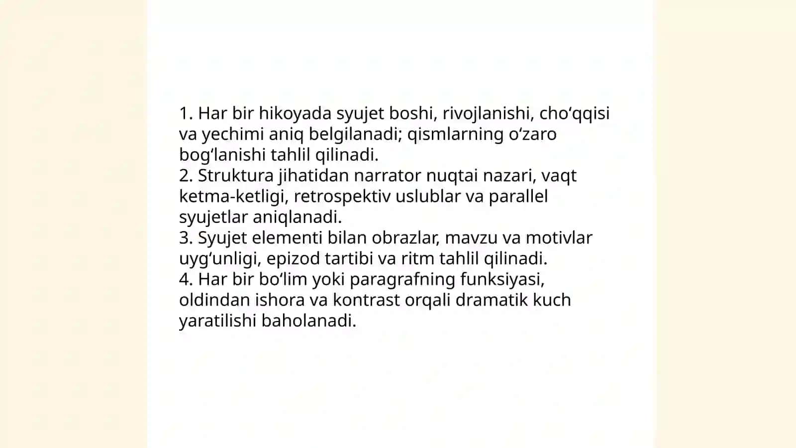 Sabotu ojizun"asari tarkibidagi hikoyalarni sharhlash 4