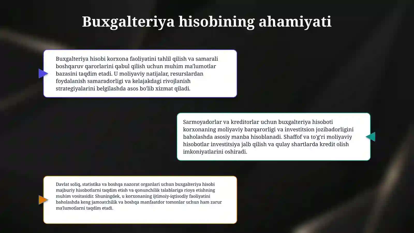 Buxgalteriya ishi hisobini tashkil etish asoslari 4