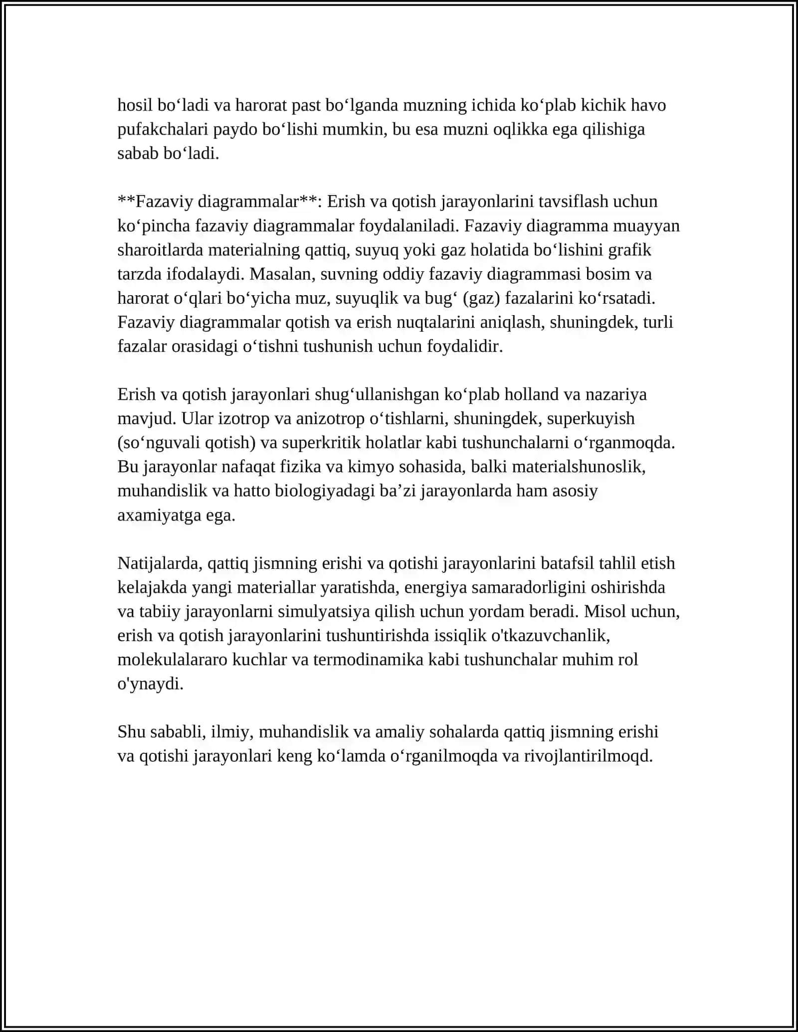 QATTIQ JISMNING ERISHI VA QOTISHI" MAVZUSINI O'QITISH METODIKASI 4