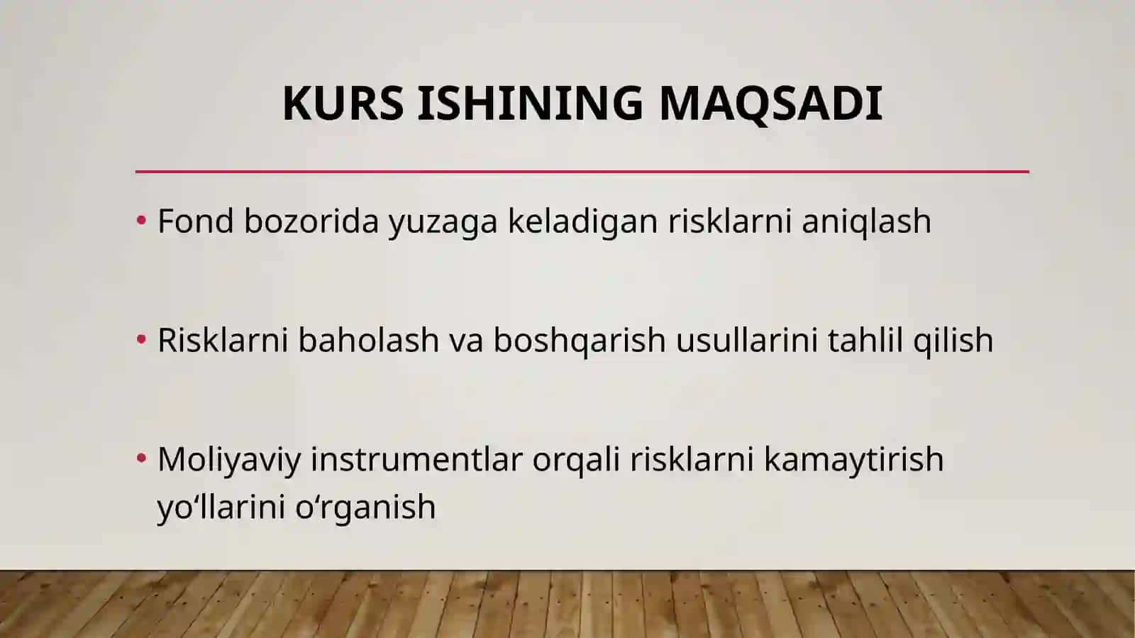Fond bozori risklarini boshqarish 4