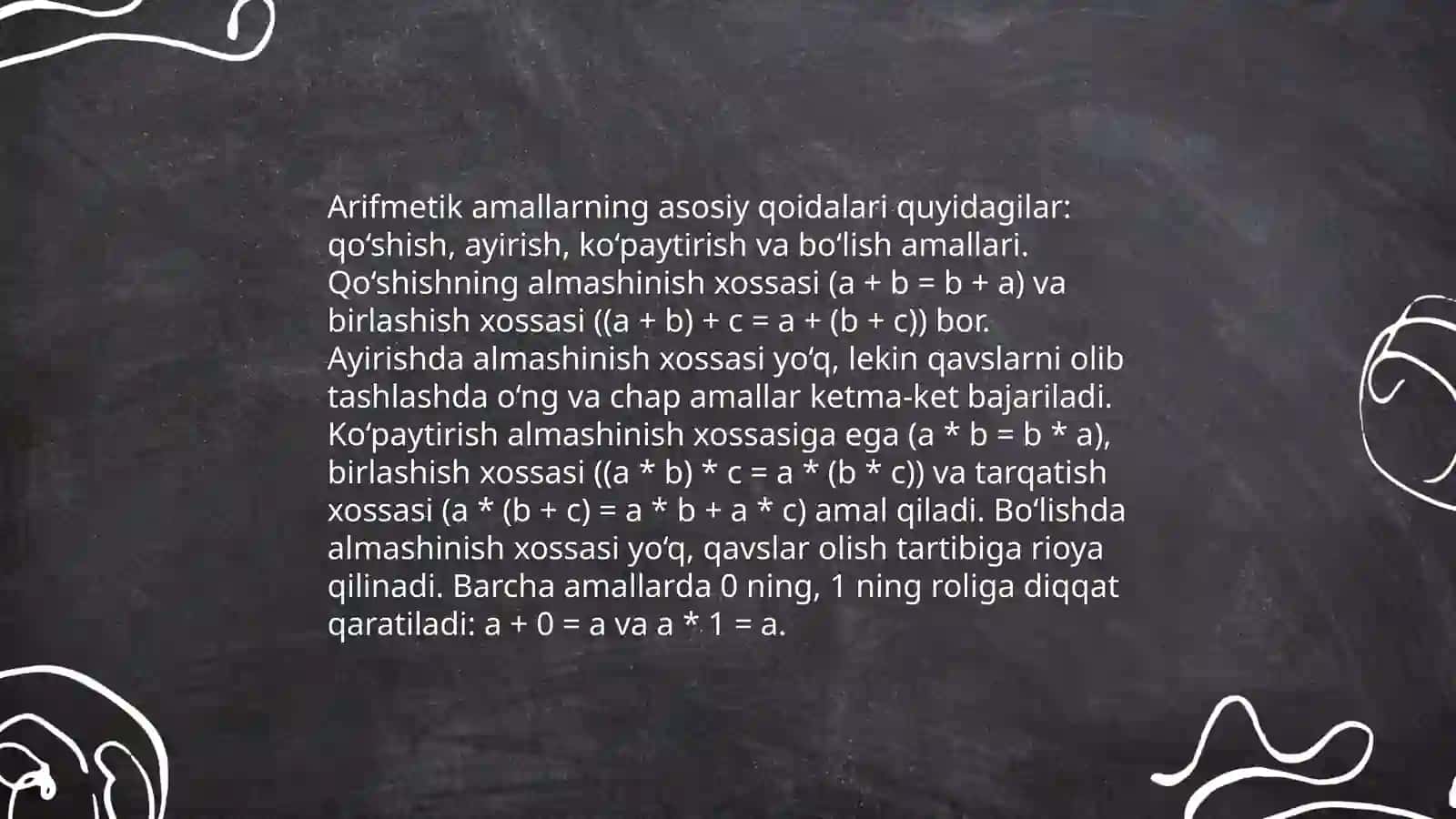 Nomafiy butun sonlar ustida arifmetik amallarni organish metodikasi 4