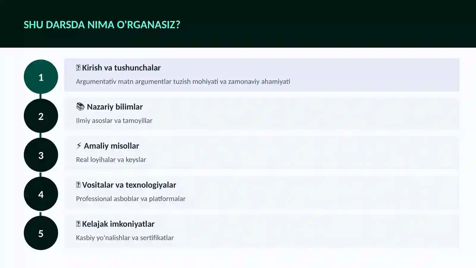 Argumentativ matn argumentlar tuzish 4