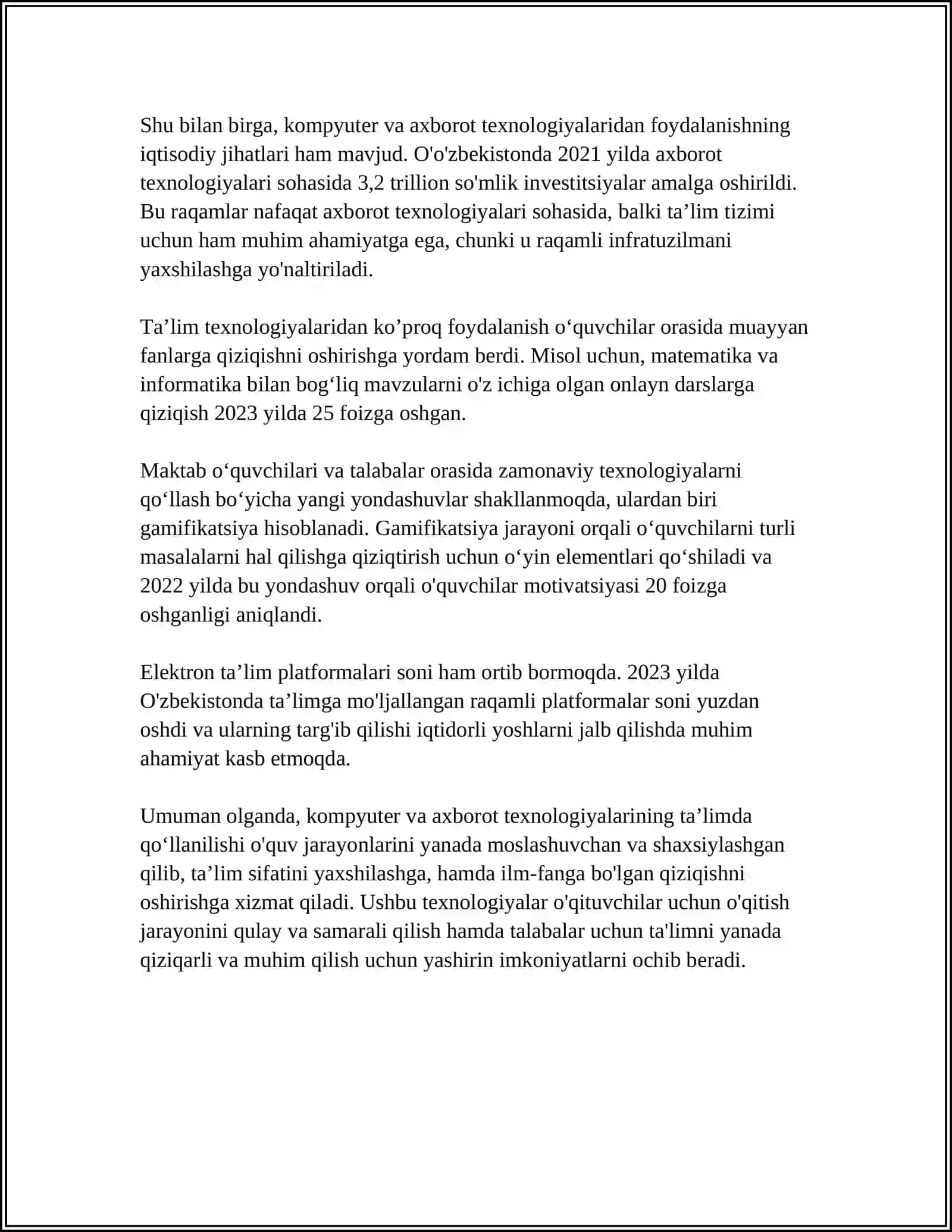 MTTLARNING TA’LIM-TARBIYA JARAYONIGA KOMYUTERDAN FOYDALANISHNING AFZALLIK TOMONLARI 4