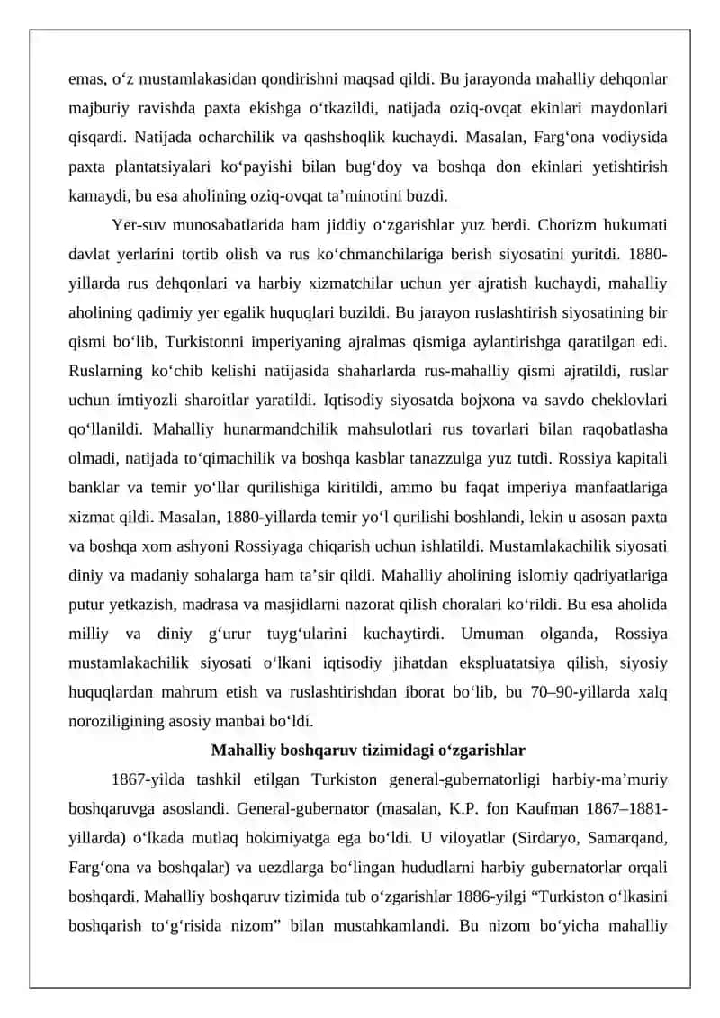 XIX asrning 70 - 90-yillarida Turkiston o‘lkasida xalq harakatlari 4