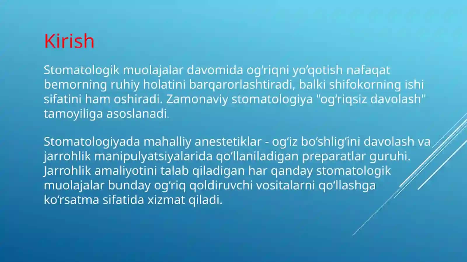 Ogriqsizlantirish uchun dori vositalar. Ko`rsatma va qarshi ko`rsatmalar. 4
