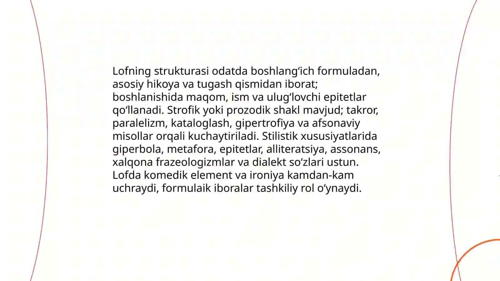 Oʻzbek folklori. Lof, latifa va askiya janrlari 4