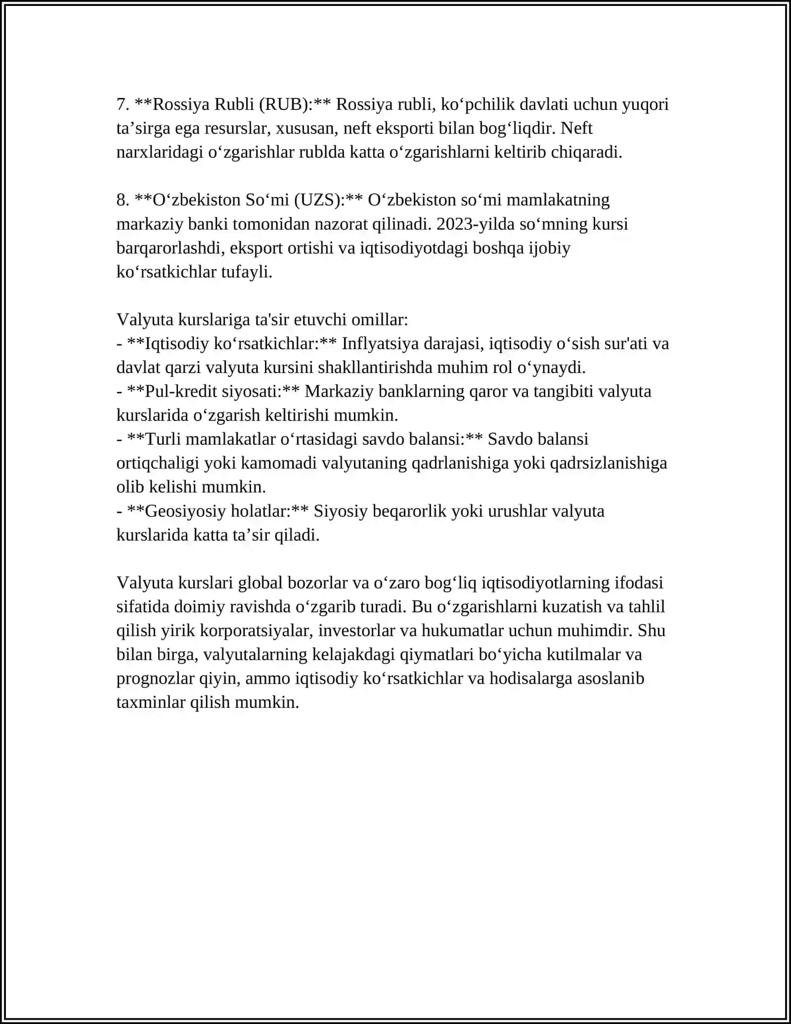 JAHON VALYUTA TIZIMI VA UNING ASOSIY ELEMENTLARI 4