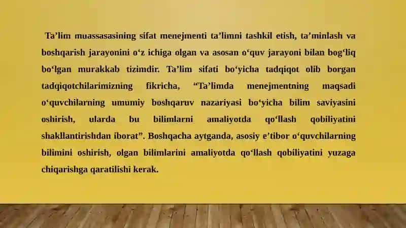 TA’LIM MUASSASASI VA TA’LIM SIFATINI BOSHQARISH JARAYONLARINI TIZIMLI REJALASHTIRISH 4