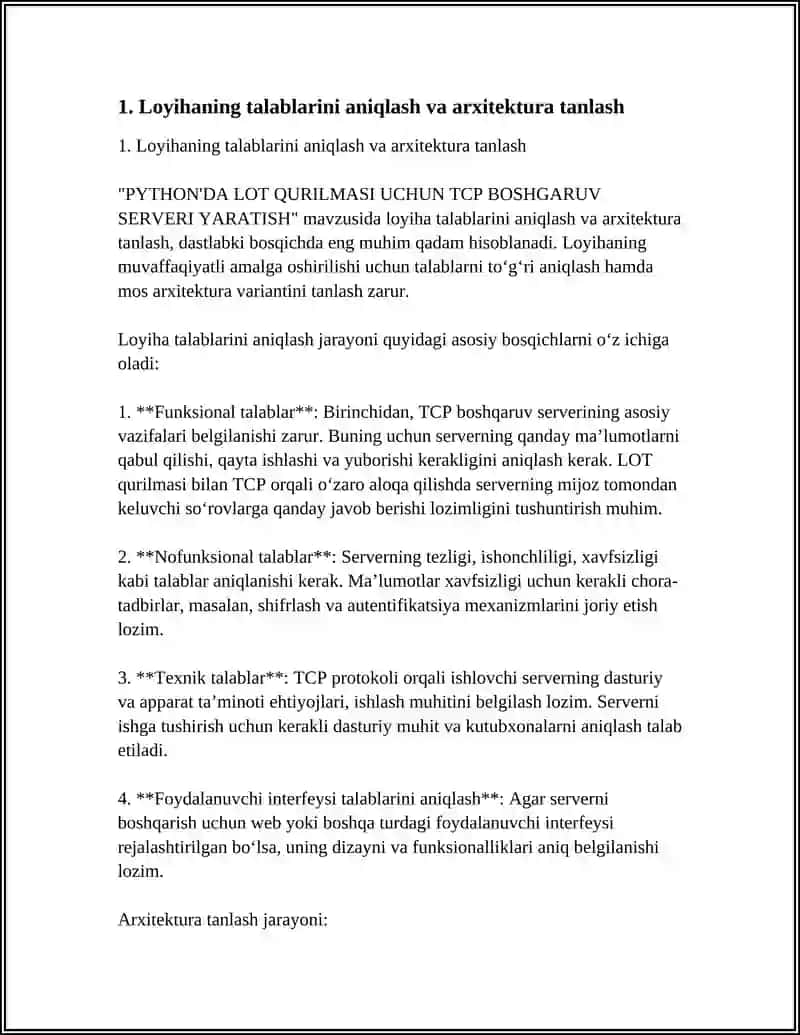 PYTHON'DA LOT QURILMASI UCHUN TCP BOSHGARUV SERVERI YARATISH 4