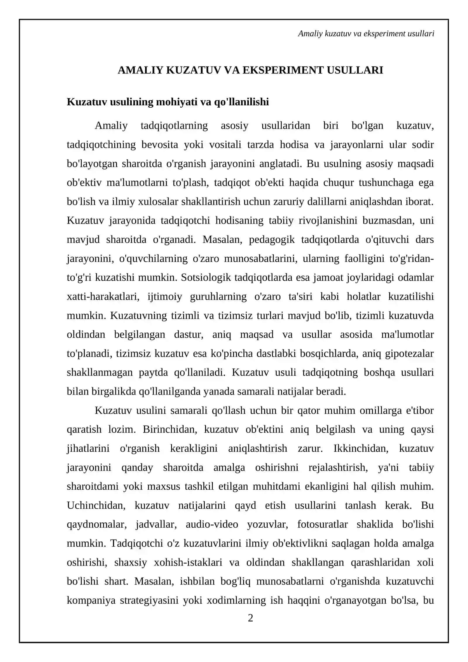Emperik tadqiqot metodlari. Nazariy tadqiqot metodlari. Umummantiqiy tadqiqot metodlari 4