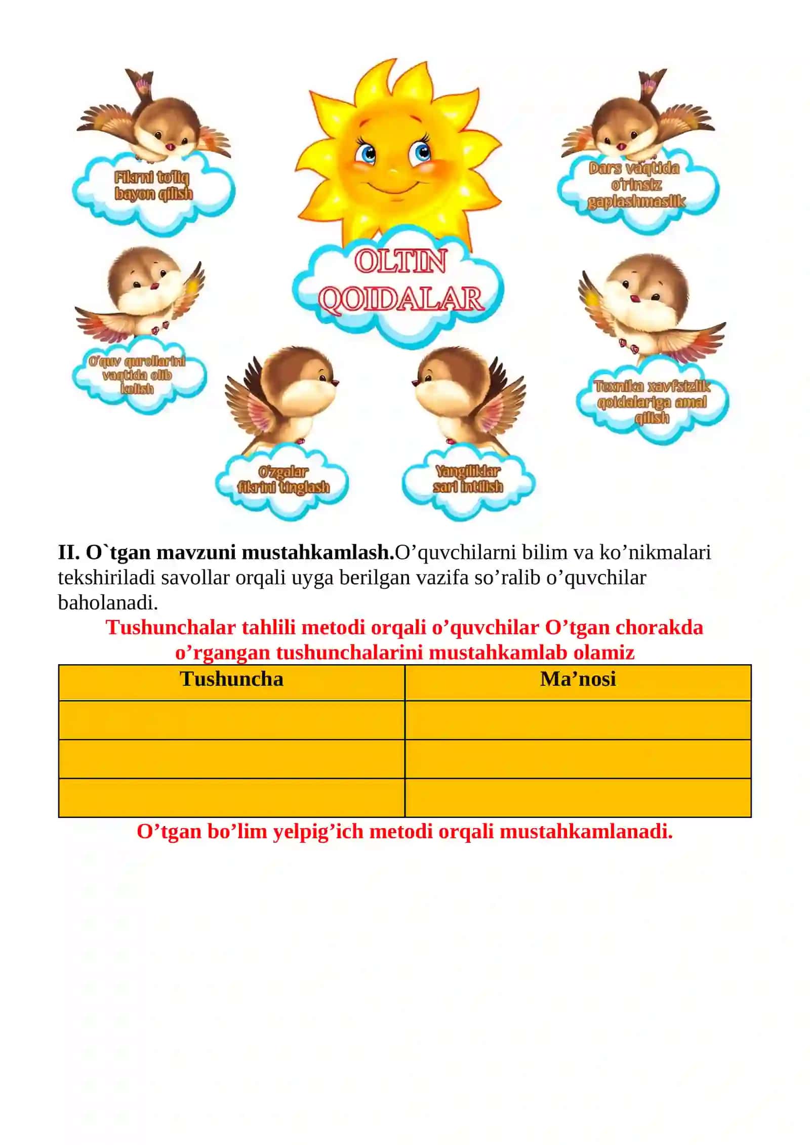 Ertaklar olami mavzusida 2-sinf O'qish fanidan dars ishlanmasi 4