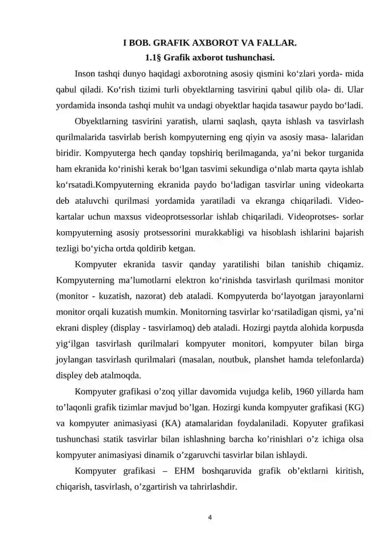 KOMPYUTER GRAFIKASI TURLARI VA ZAMONAVIY GRAFIK FORMATLAR 4