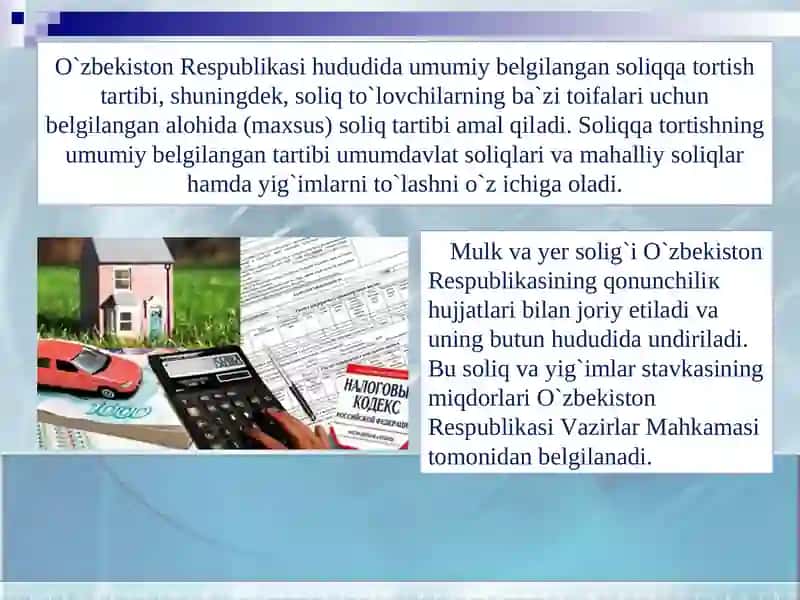 Soliqlar va boshqa majburiy tolovlar hisobi 4