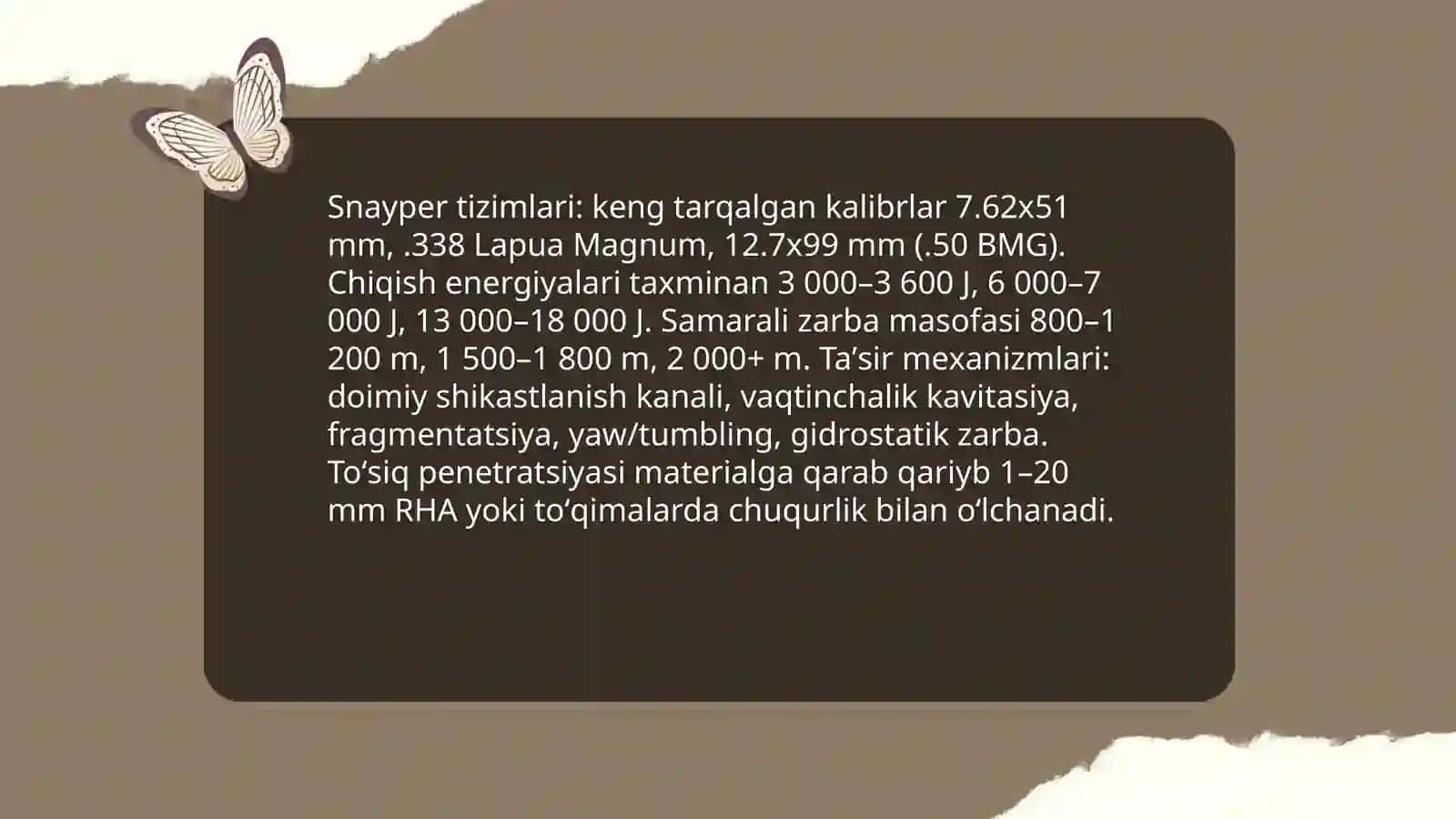 Hozirgi zamonaviy sharoitlarda qoʻllaniladigan jangovar jaroxatlovchi vositalarning tavsifi 4