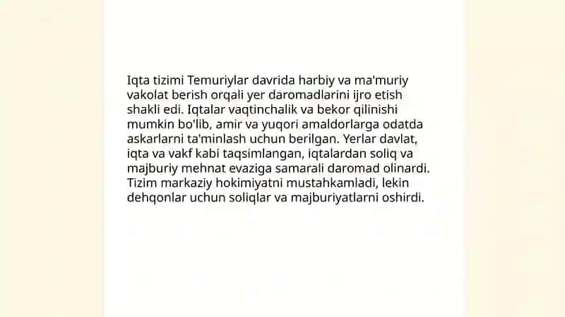 AMIR TEMUR VA TEMURIYLAR DAVRI IQTISODIY TA'LIMOTLARI 4