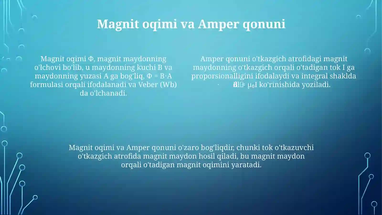 Elektromagnetizm, magnit zanjirlari 4