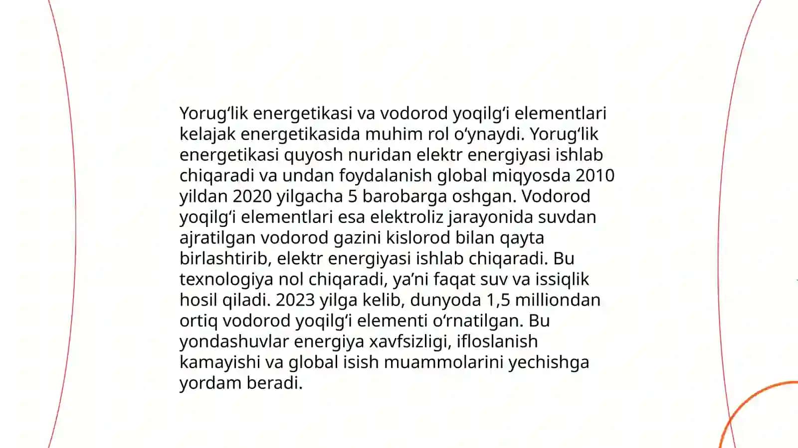 Yoqilg’i elementlardan foydalanish va energiya uzatishning yangi usullarini yaratish 4