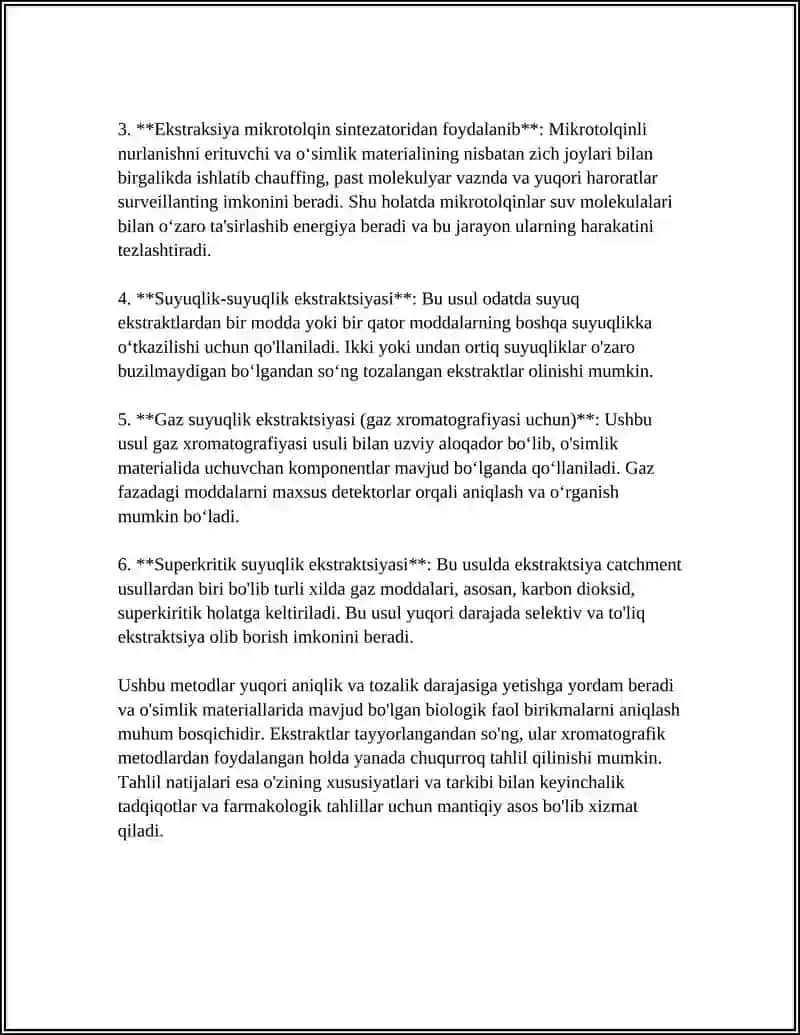 OʻSIMLIK TARKIBIDAGI BIOLOGIK FAOL MODDALARNI XROMATOGRAFIK IDENTIFIKATSIYALASH USULLARI 4