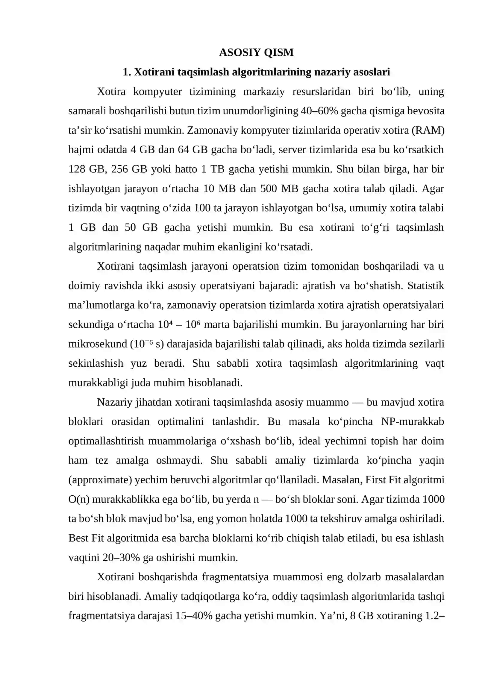 Xotirani taqsimlash algoritmlari 4