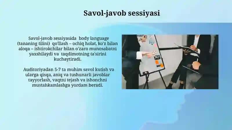 Taqdimot tayorlash va taqdim etish usullari va vositalari 4