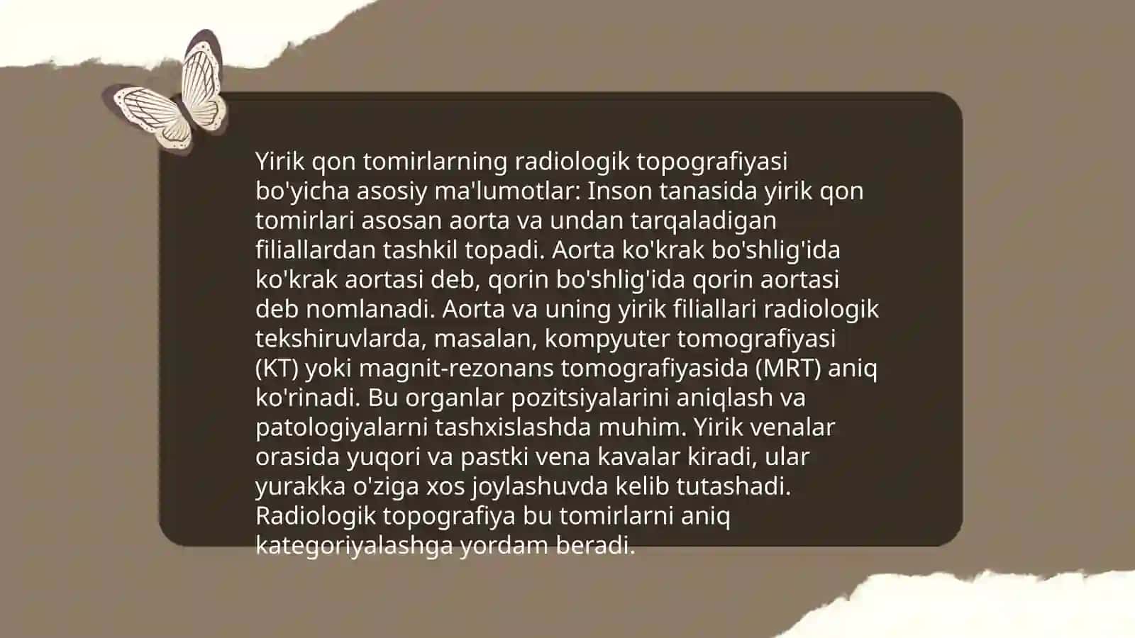 yurak va yirik qon tomirlarning radiologik normal topografik anatomiyasi va fiziologiyasi.Yurak va qon tomir radiologik tekshiruv usullari(rengenografiya,rengenoskopiya) 4