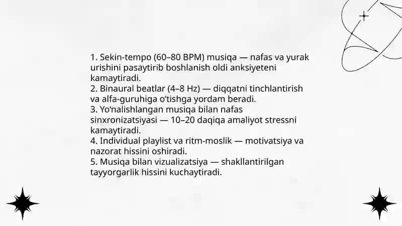 Musiqa terapiyasi va sport psixologiyasi 4