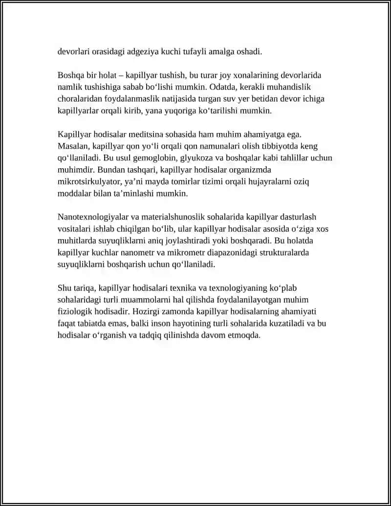 Kapillyar Hodisalari 4