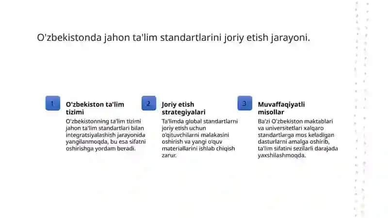O'zbekiston ta'lim tizimida jahon ta'lim standartlaridan foydalanish 4