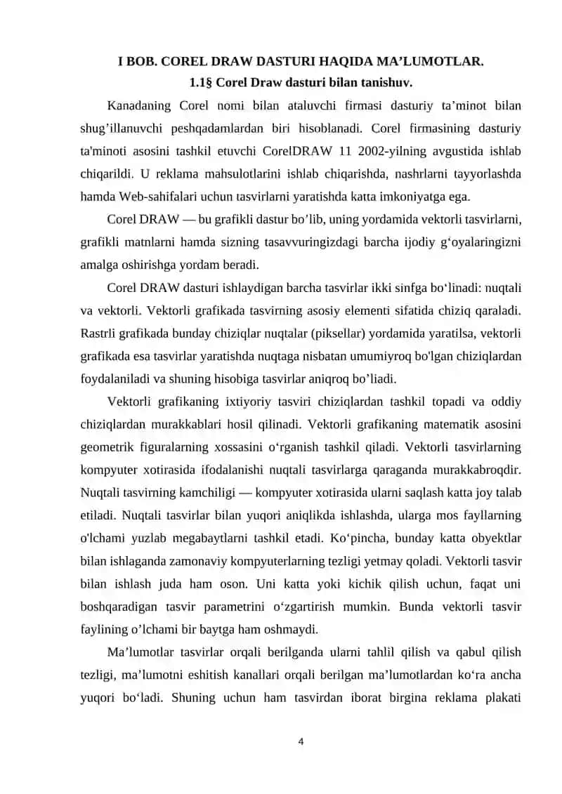 Coreldraw dasturiy paketi va uning imkoniyatlaridan samarali foydalanish 4