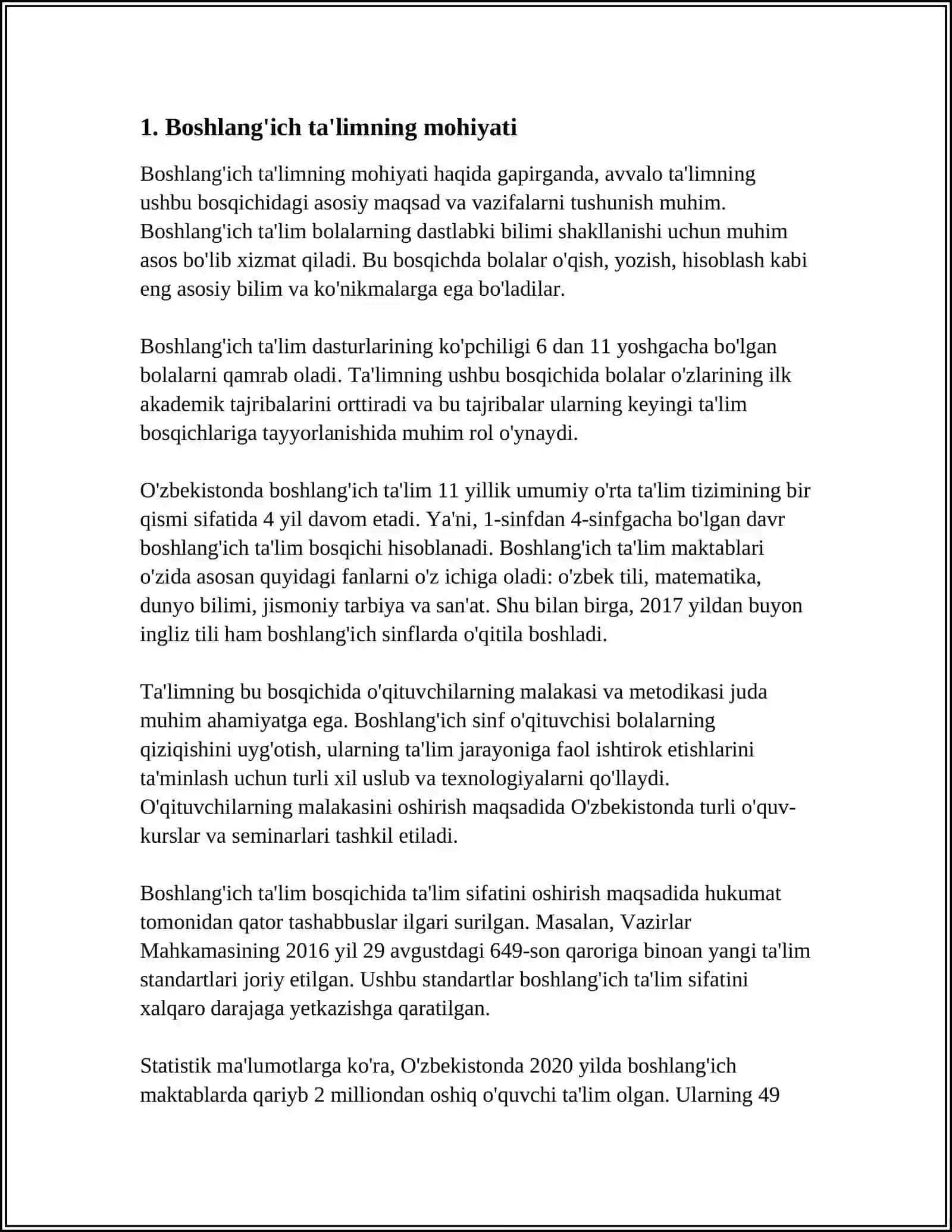BOSHLANG'ICH TA'LIM DIDAKTIKASINING MAQSAD VA VAZIFALARI 4