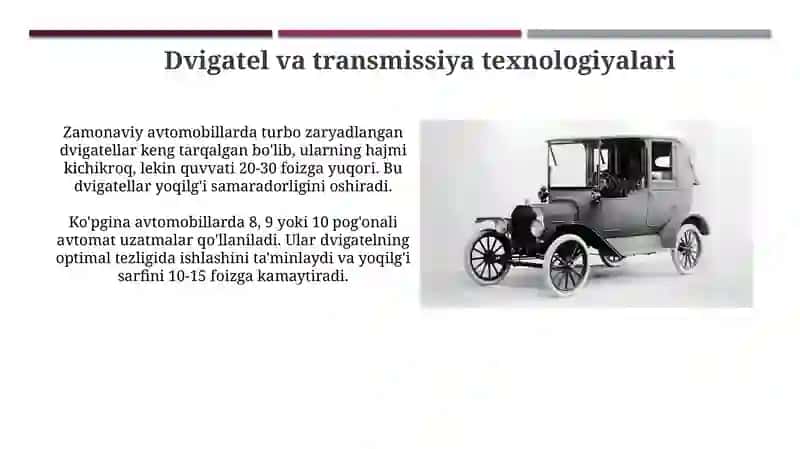 Zamonaviy avtomobillar haqida ma'lumot 4