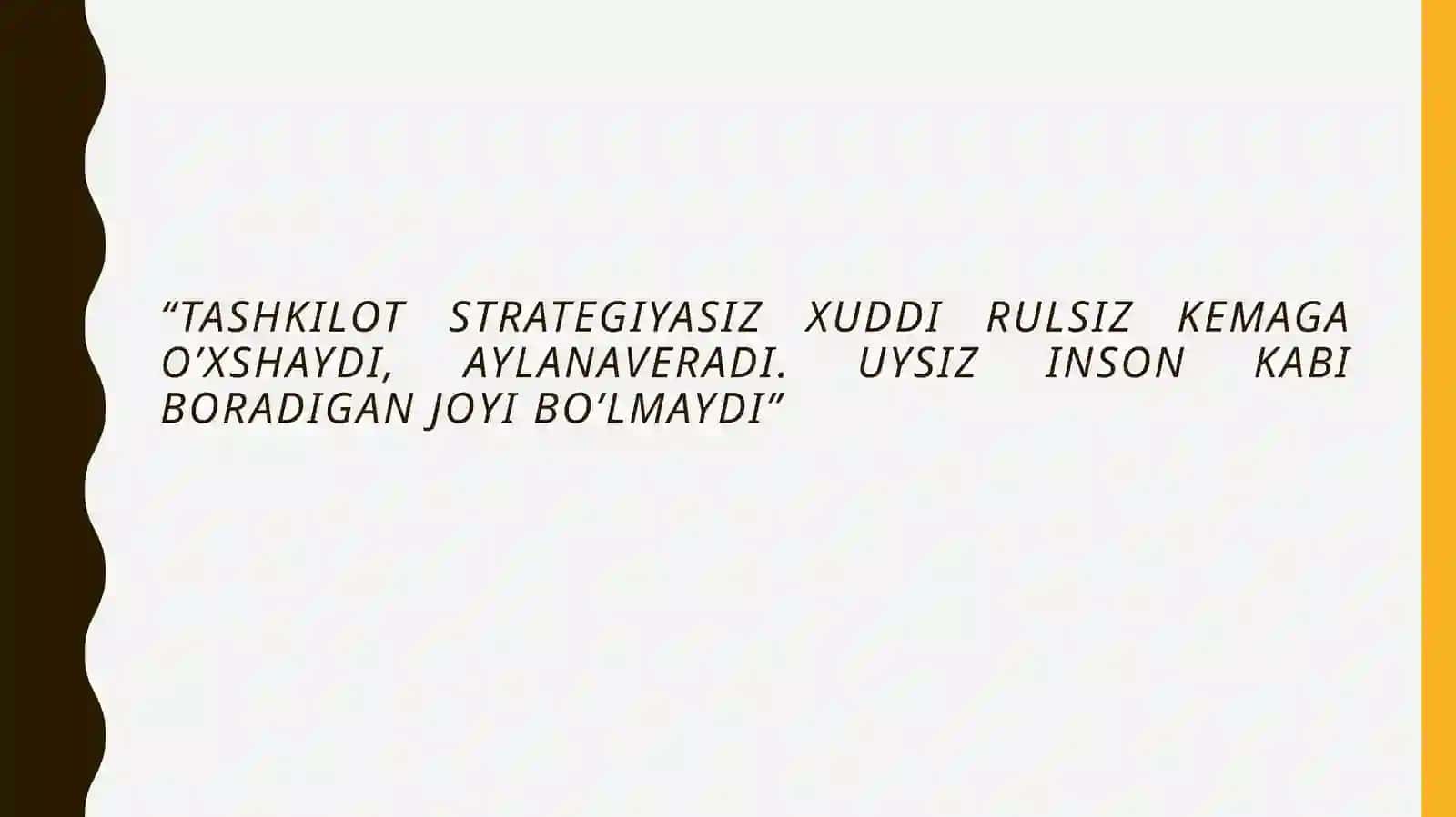 Strategik boshqaruv fanining predmeti va boshqaruv jarayoni 4