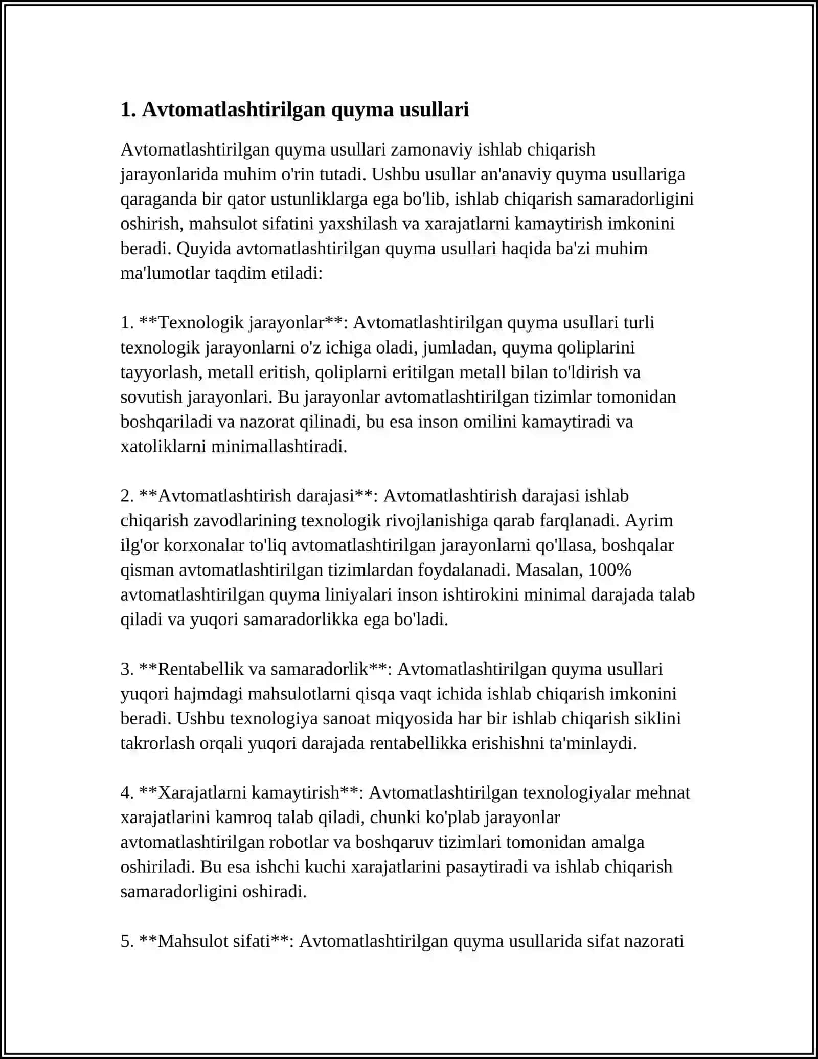 QUYMAKORLIK USULLARINI AVZALIGLARI VA KAMCHILIKLARI 4