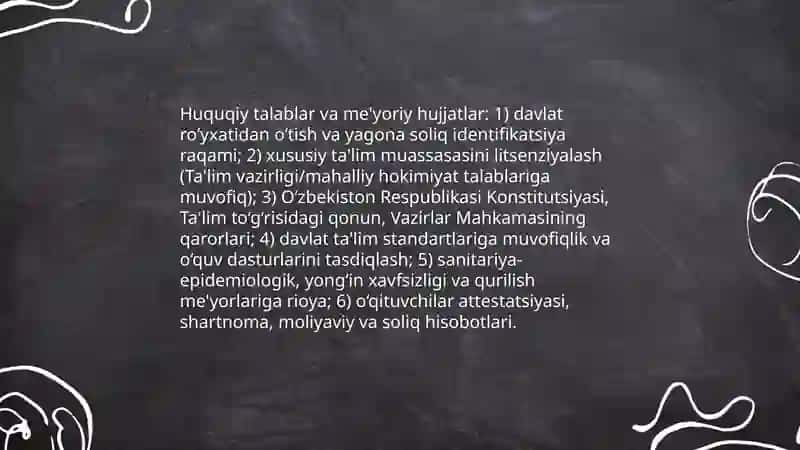 Xususiy maktab ochish 4