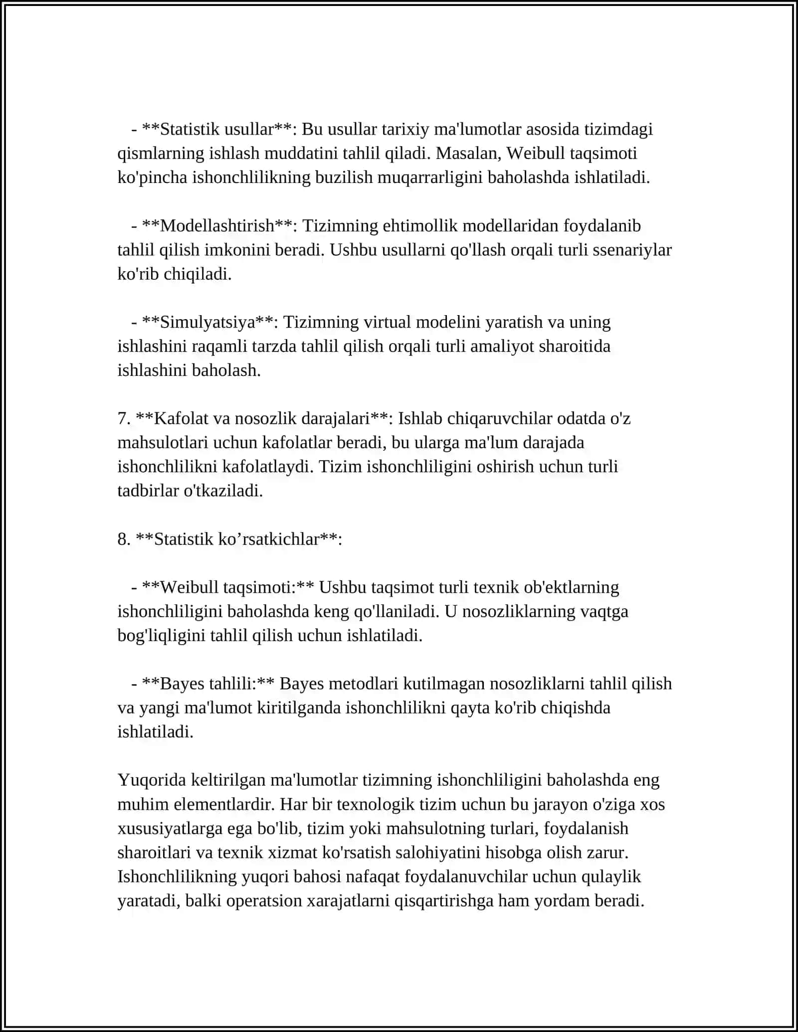 TIKLANUVCHAN ELEKTRON HISOBLASH TIZIMLARI ISHONCHLILIGINI TAXMINIY HISOBLASH USULI 4