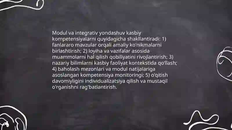 Mutaxassislik fanlarini oʻqitish samaradorligini oshirishda integrativ yondashuv 4