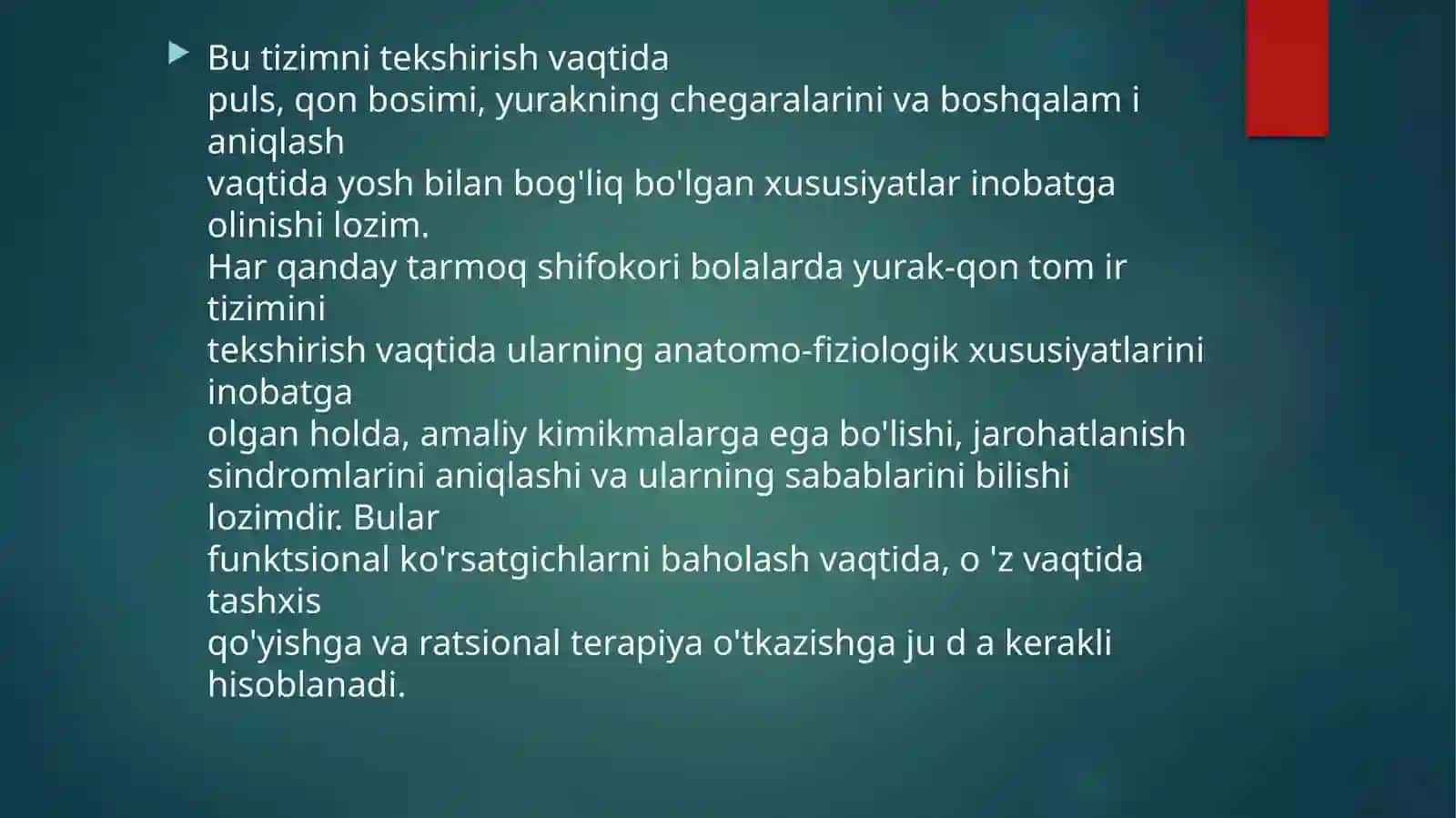 Qonaylanish sistemasining tekshirish usullari bilan tanishish 4