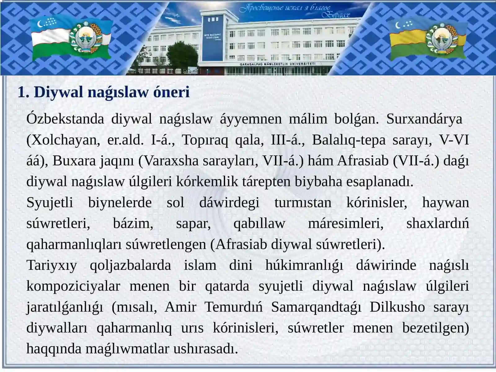 ORTA AZIYАNÍŃ ORNAMENTI HÁM SÚWRETLEW ÓNERI 4