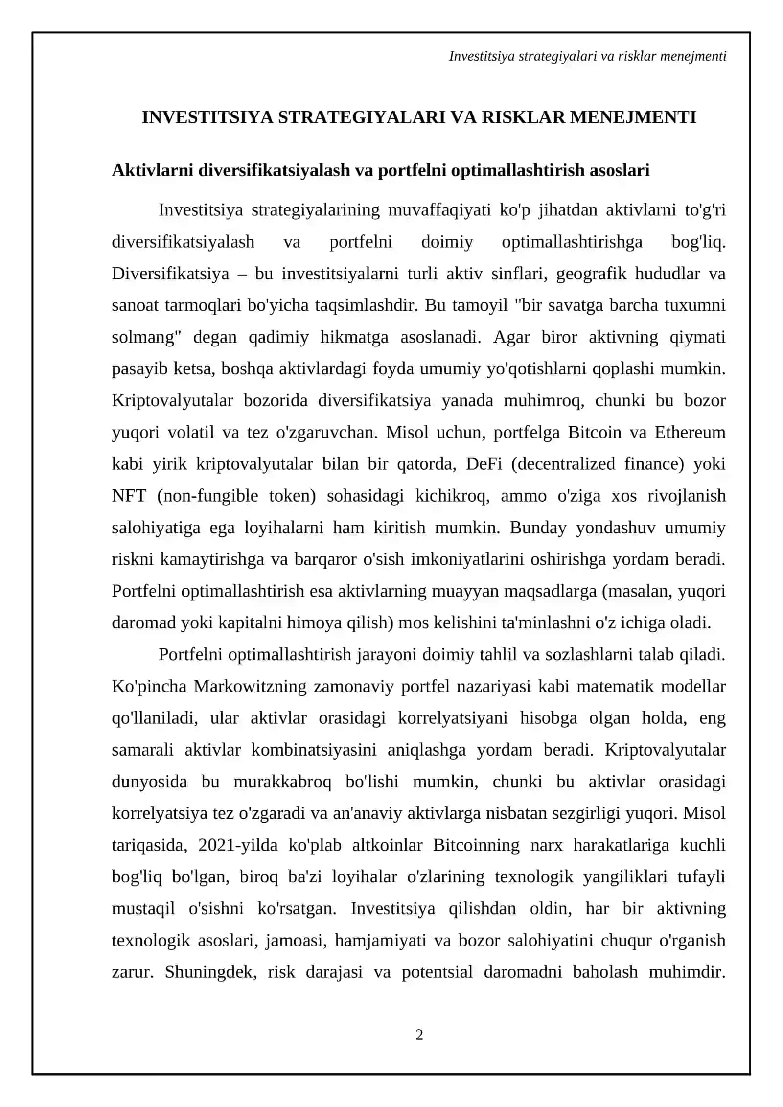 Investitsiyalar va kiriptovalyutalar 4