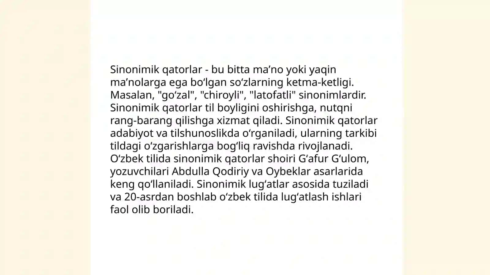 Leksik semantik sistemalar lugʻaviy-maʼnoviy guruh 4