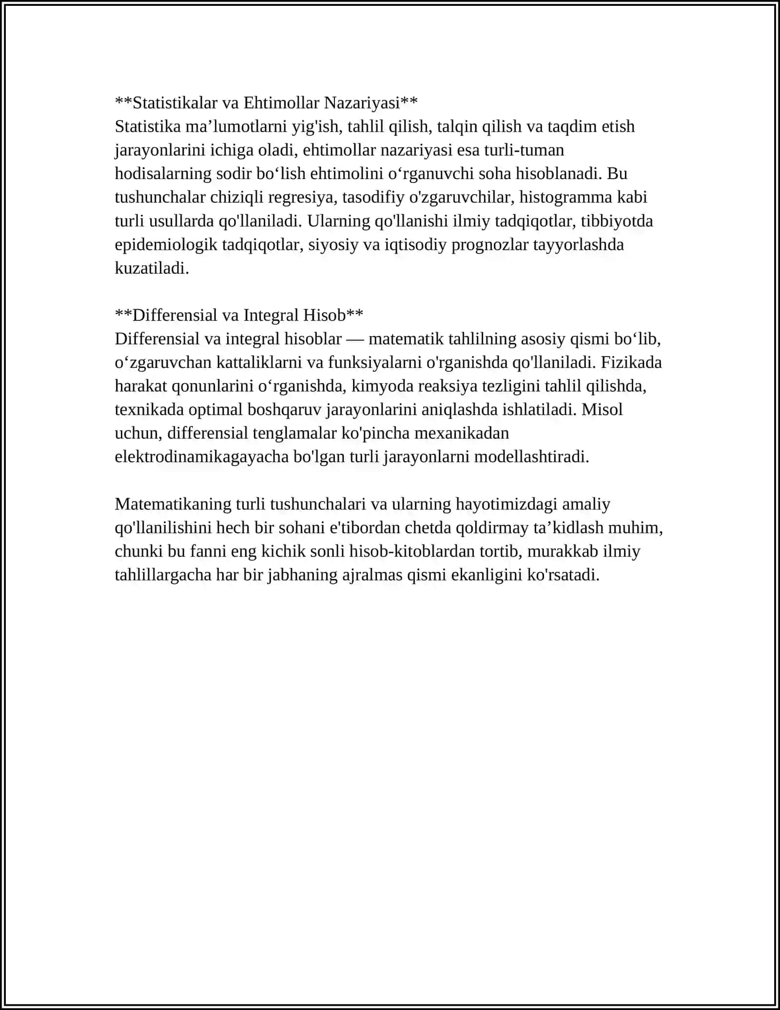 TIMSS XALQARO BAHOLASH DASTURIDA MATEMATIK MULOHAZA YURITISH VA MUAMMONI HAL QILISH ( MODELLASHTIRISH) ORASIDAGI BOGʻLANISH SIKLI HAQIDA MA' LUMOT BERING 4