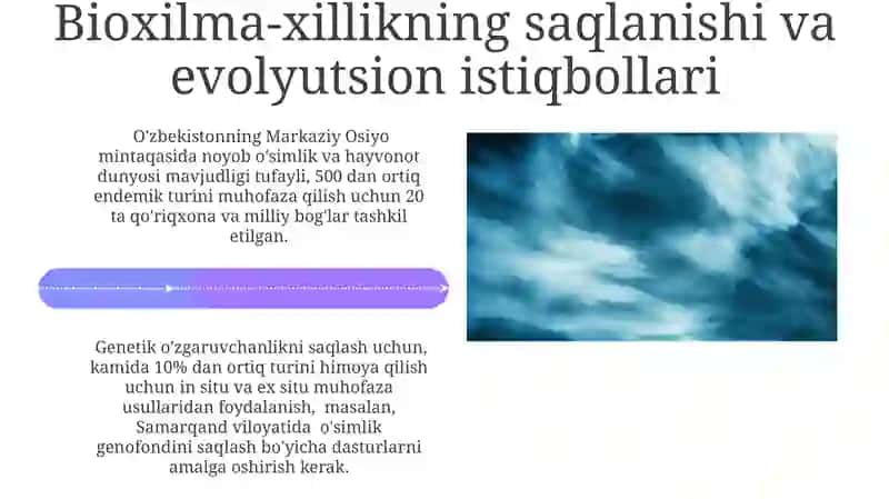 Yer yuzasida biologik xilma-xilikning shakllanishida evolutsion yondashuv 4