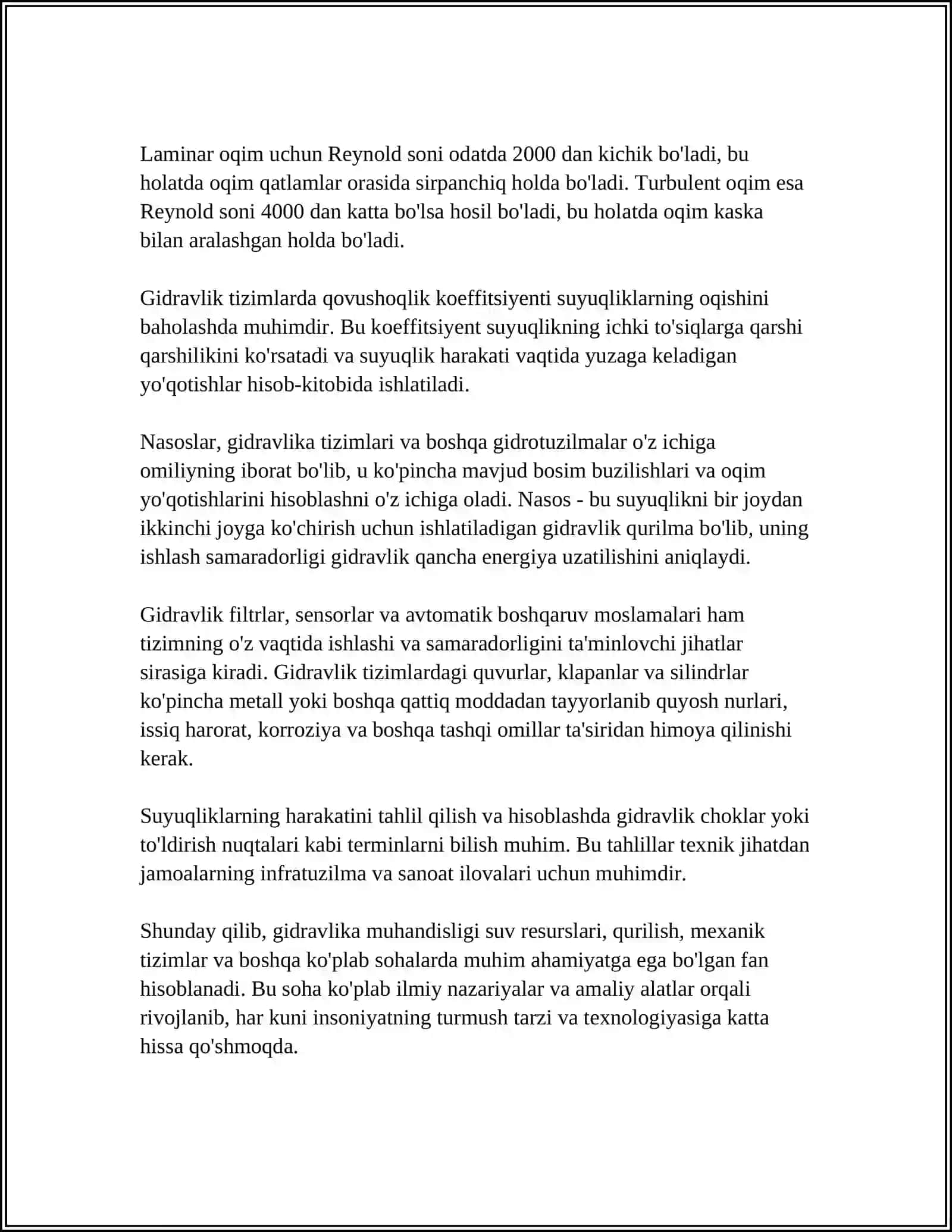 GIDRAVLIKA VA GIDRAVLIK YURITMALAR 4