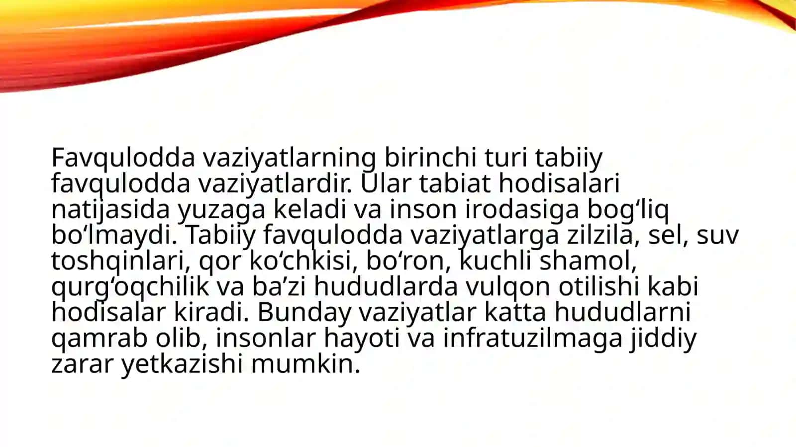 Favqulodda vaziyatlar turlari 4